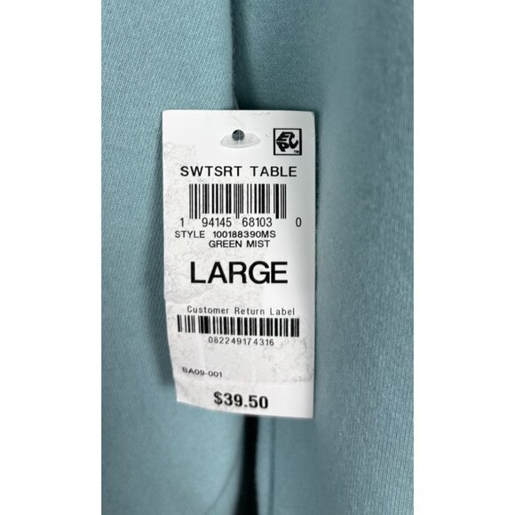 On 34th Women's Ribbed Crewneck Sweatshirt  Green  Mist Large New With Tags. - Picture 6 of 8